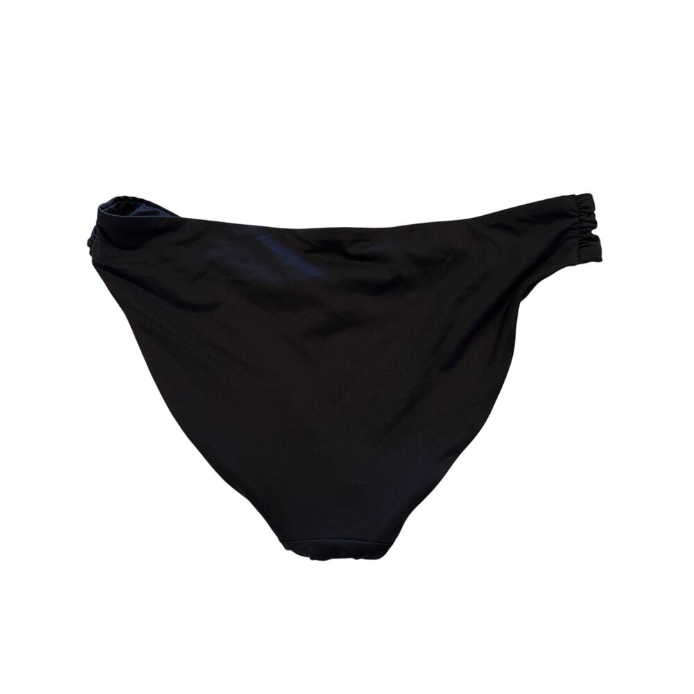 Becca Black Muse Side Ruched Hipster Bikini Bottom L NWT - Picture 7 of 7